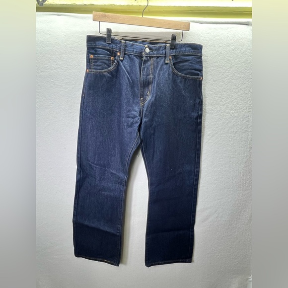 Levi’s 517 Bootcut Darkwash Jeans Mens 34/30 Blue Denim Pants Comfy 2388 - Picture 1 of 7